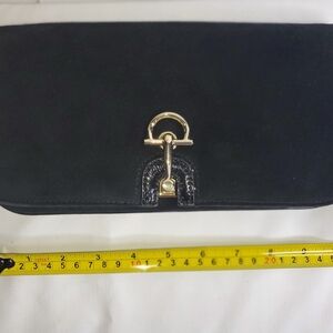 Talbots Black Clutch with Gold Accent